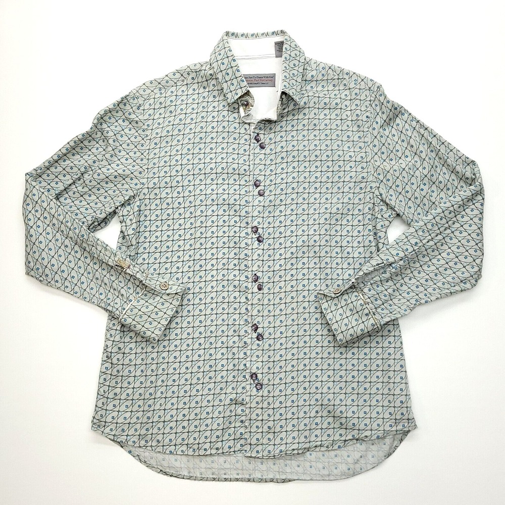 Vintage Shirt Men M Embroidered Lennon McCartney Long Sleeve Button 1992 Beatles